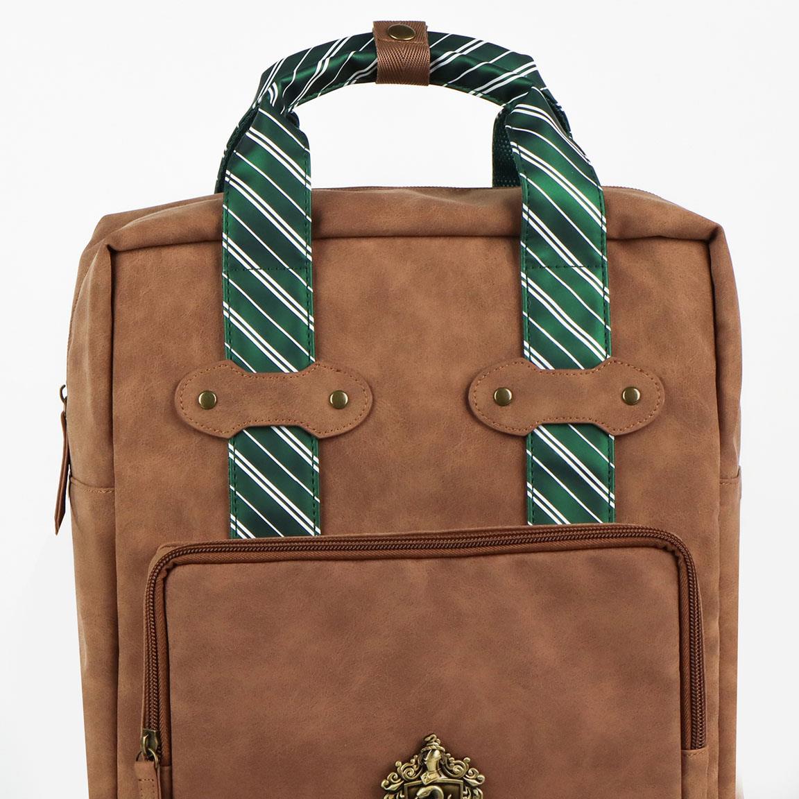 Harry Potter - Lässig modischer Kunstleder Rucksack | Slytherin
