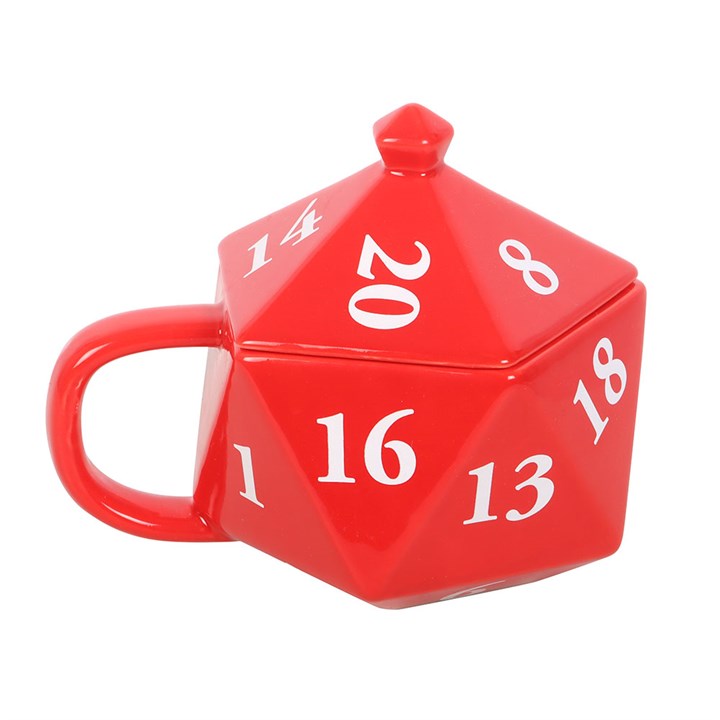 Becher in Form eines D20-Spielwürfels