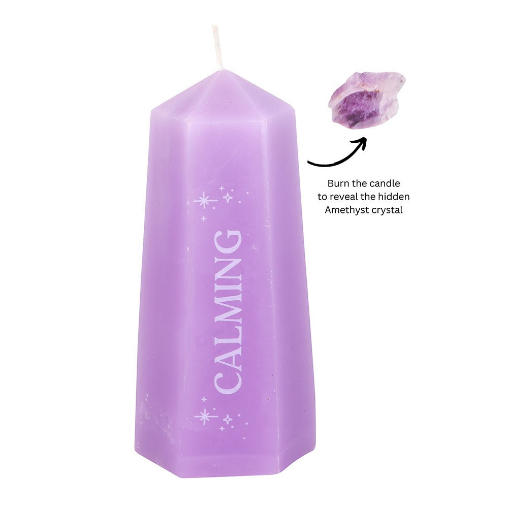 Beruhigende Kristallkerze mit rohem Amethyst