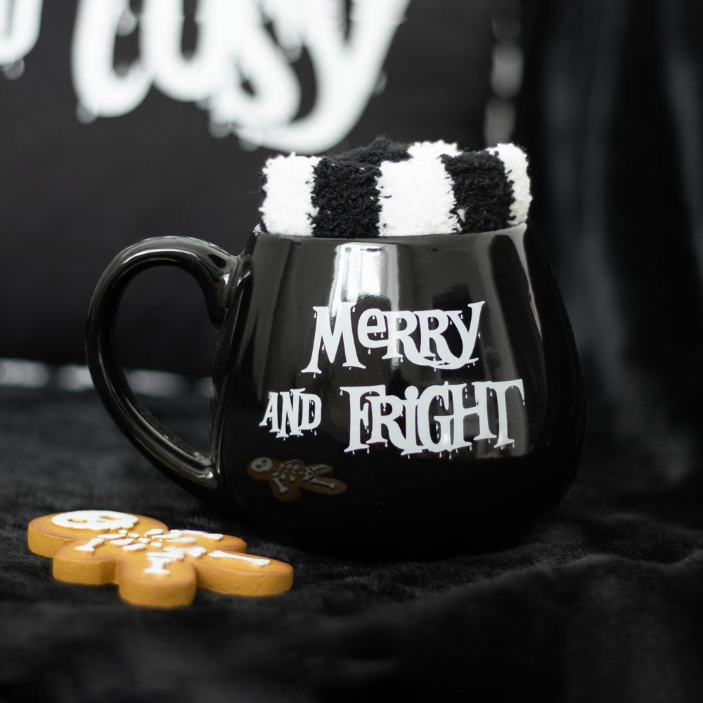 Set aus Tasse und Socken „Merry and Fright“