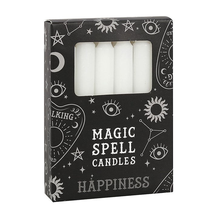 Packung mit 12 weißen „Happiness”-Zauberkerzen