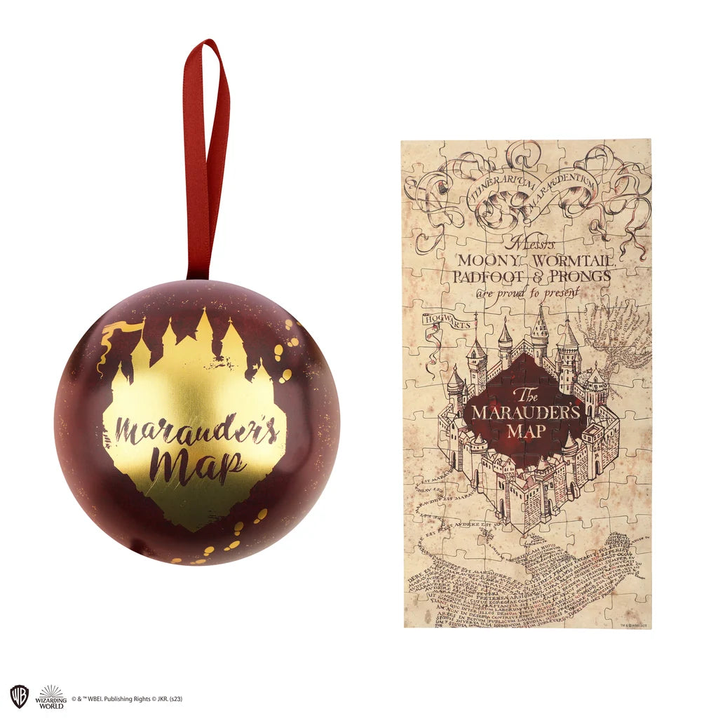 Karte des Rumtreibers Weihnachtskugel mit Magnetpuzzle