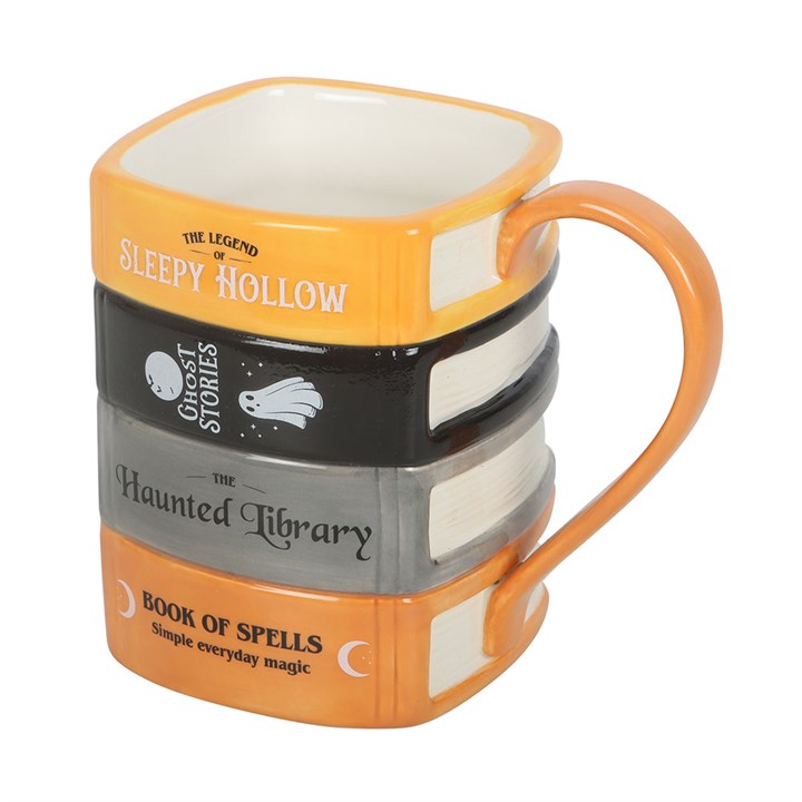 Die Tasse „Der Bücherregal der Spukbibliothek“