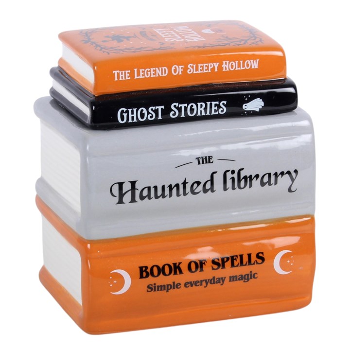 Ölbrenner und Wachserhitzer in Form eines Bücherregals aus der „Haunted Library“
