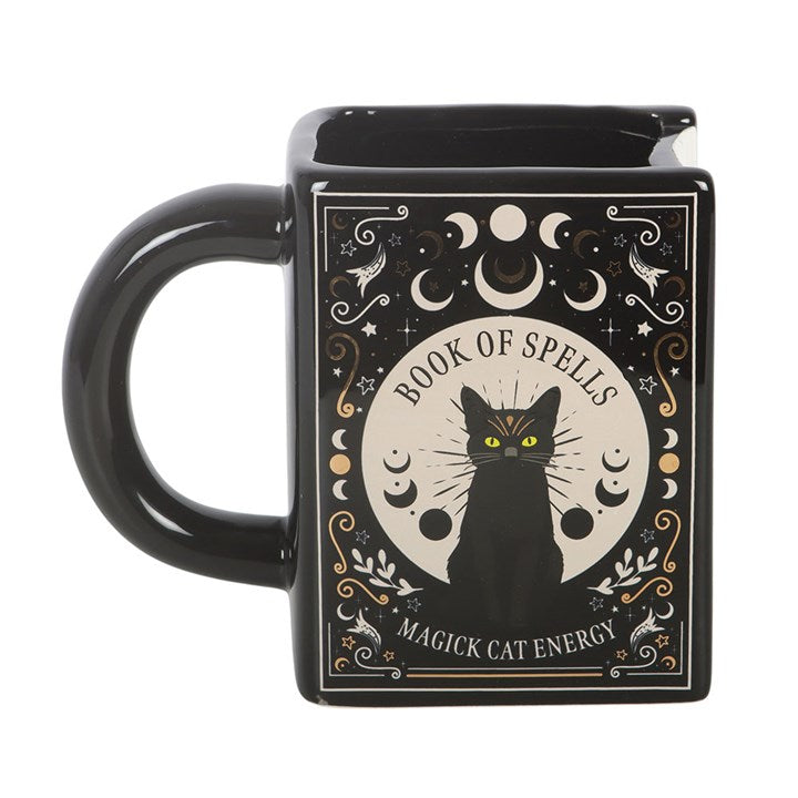 „Black Cat Magick: Buch der Zaubersprüche“ – Tasse in Buchform