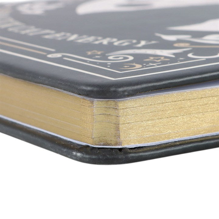 „Black Cat Magick – Buch der Zaubersprüche“, Notizbuch im A5-Format mit Stift
