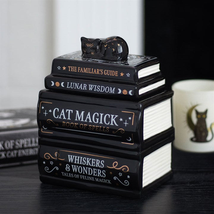Ölbrenner „Black Cat Book Stack“ mit Katze