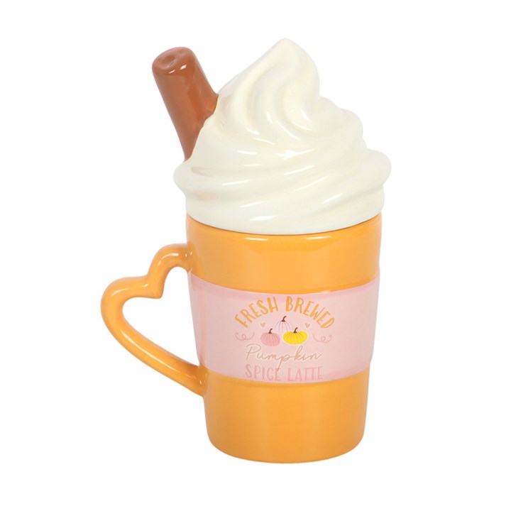 Becher mit Deckel für frisch gebrühten Pumpkin Spice Latte