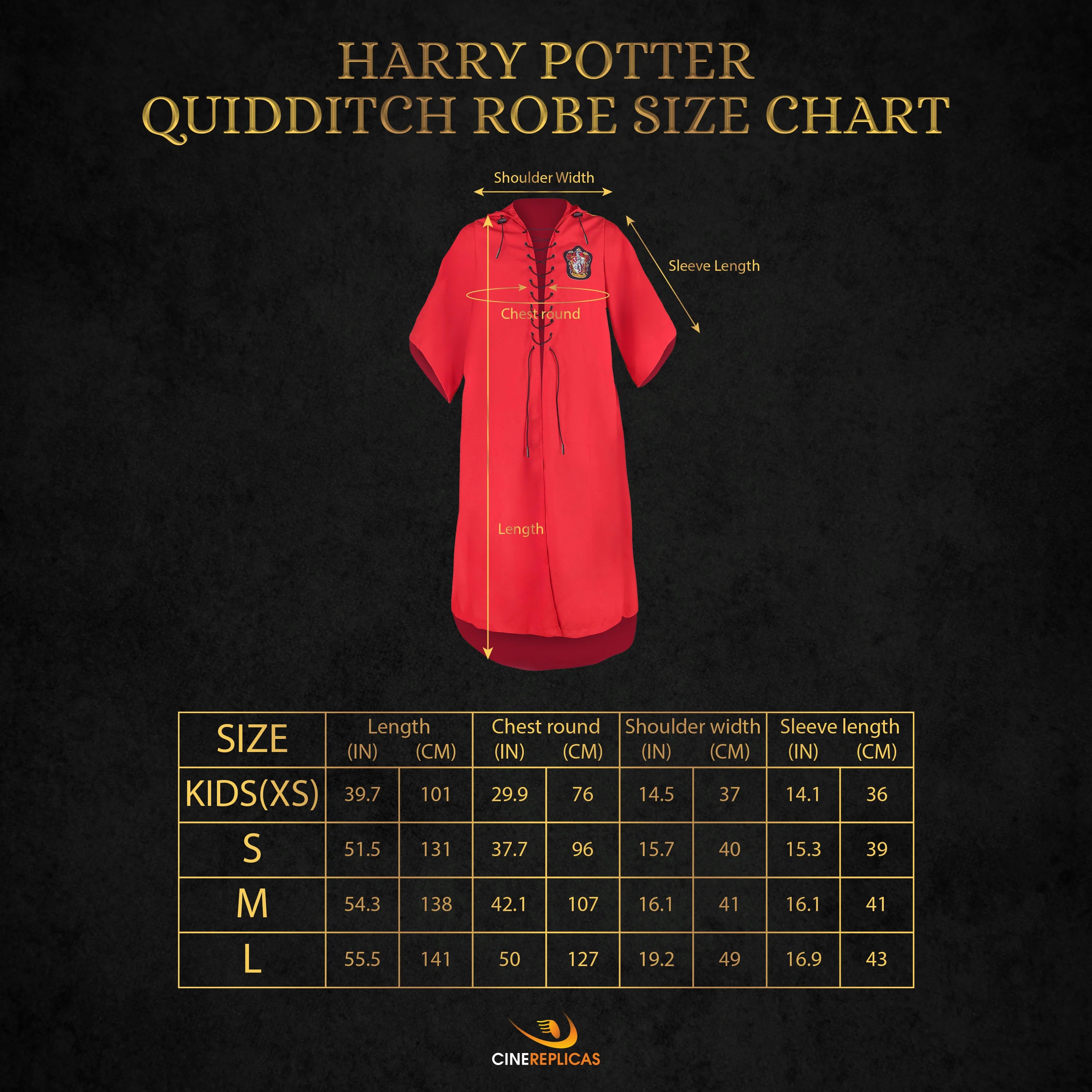 Harry Potter Personalisierbares Quidditch-Gewand Gryffindor