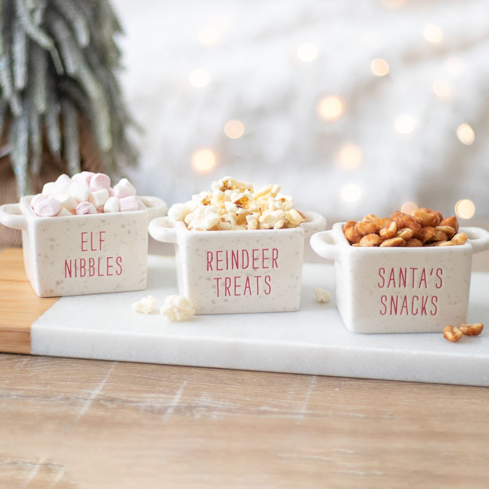 3er-Set keramische Weihnachtsschälchen