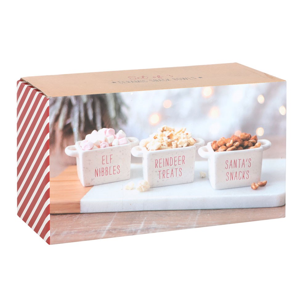 3er-Set keramische Weihnachtsschälchen