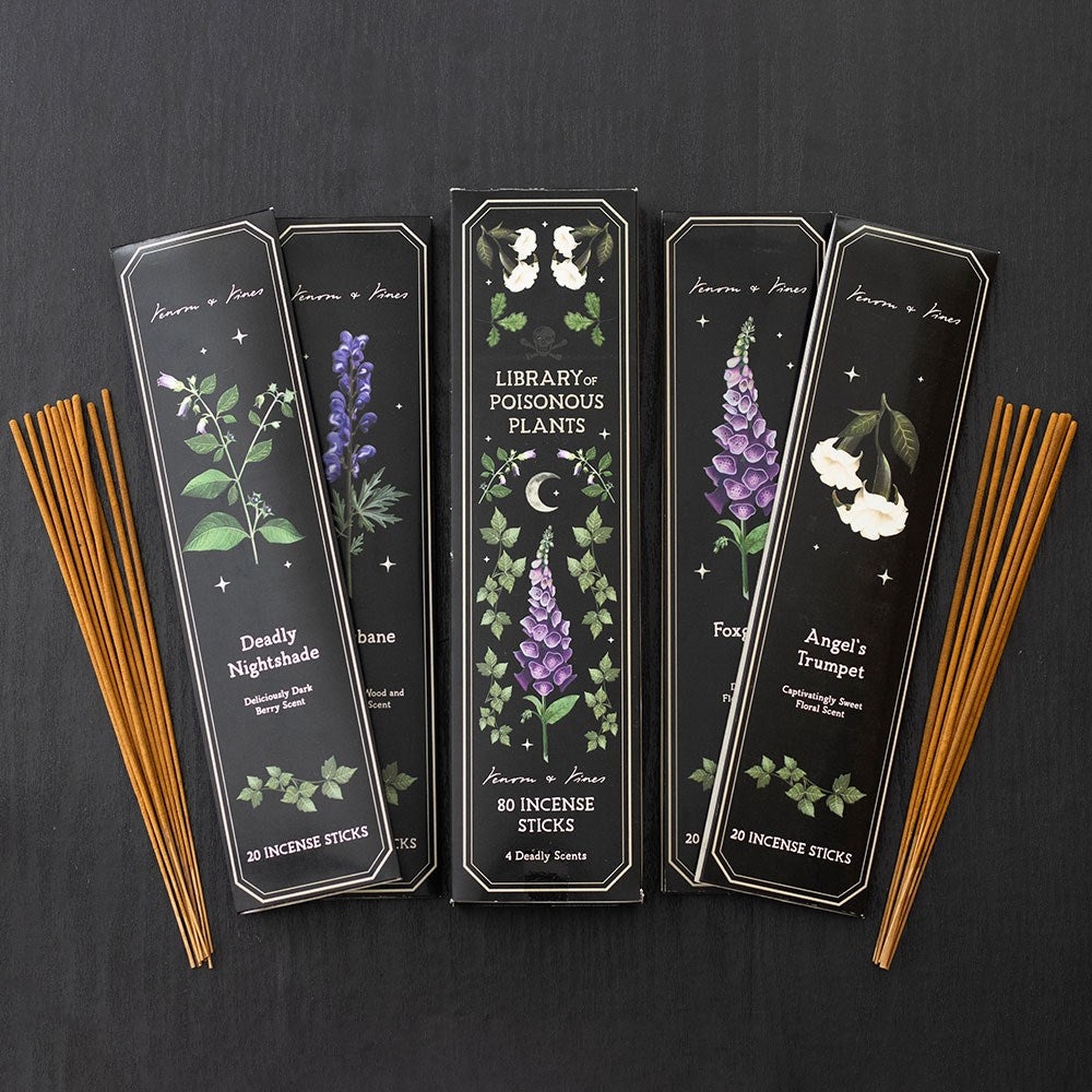4er-Set Räucherstäbchen-Päckchen mit Motiven giftiger Pflanzen
