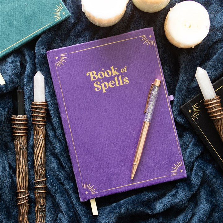 Zauberbuch-Tagebuch mit Amethyst-Kristallstift