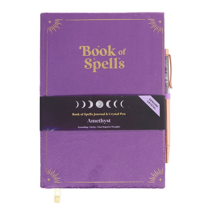 Zauberbuch-Tagebuch mit Amethyst-Kristallstift