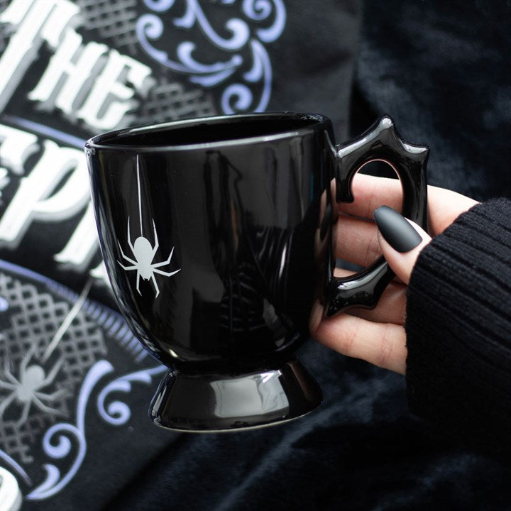 Schwarze Spinnen-Teetasse