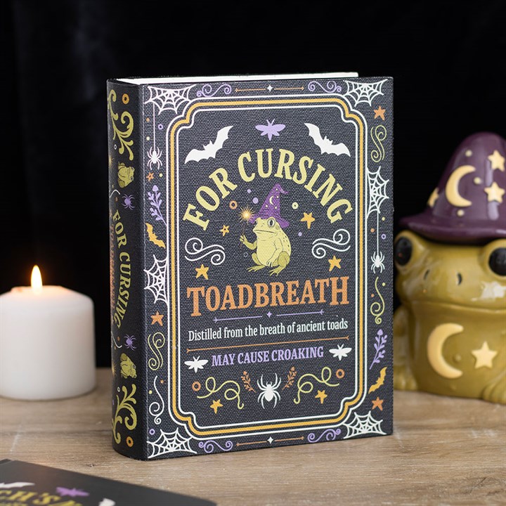 Aufbewahrungsbox in Form eines „Toadbreath“-Zauberbuchs