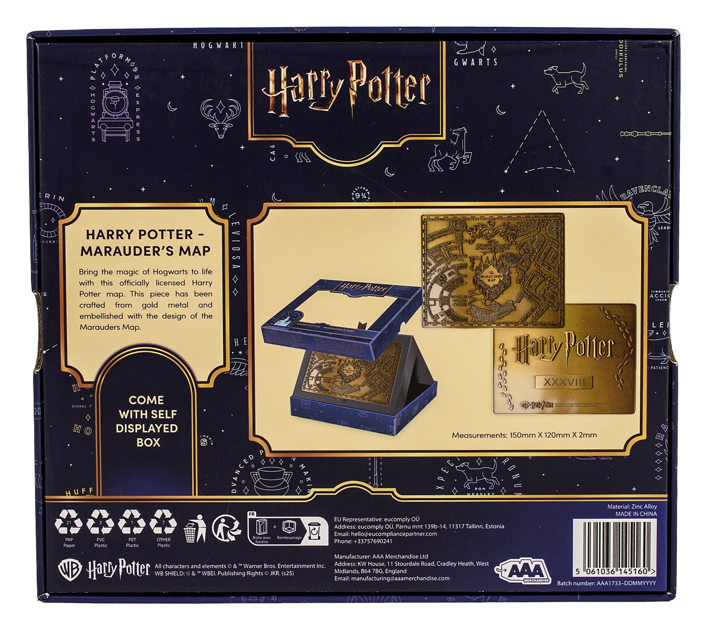PRE-ORDER: Harry Potter - Replik Marauder's Map Metal Map 15 cm