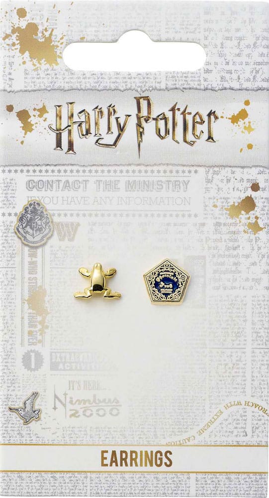 Harry Potter Ohrringe Chocolate Frog & Box (Vergoldet)