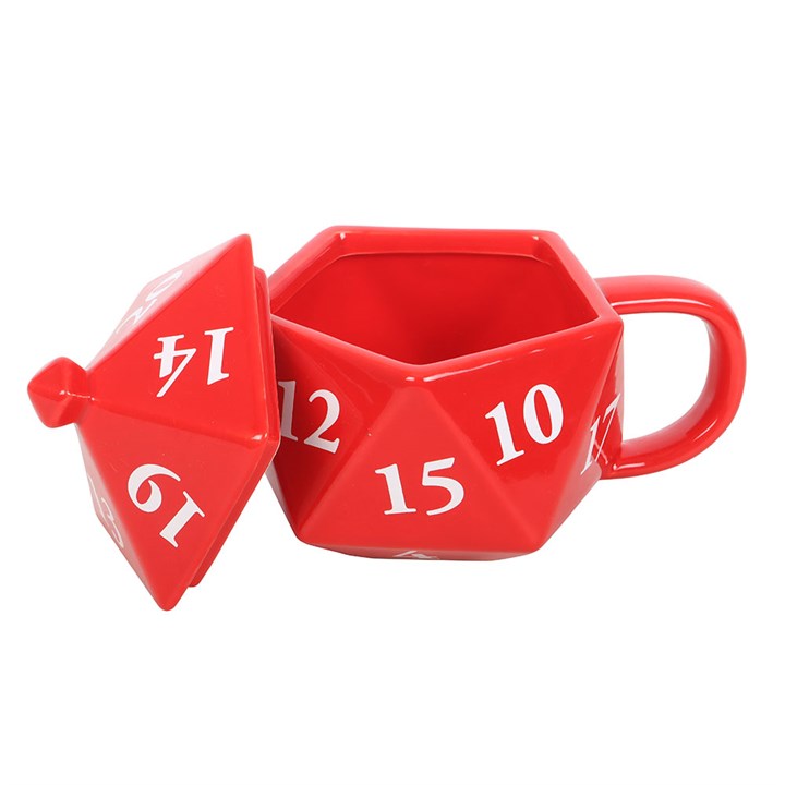 Becher in Form eines D20-Spielwürfels