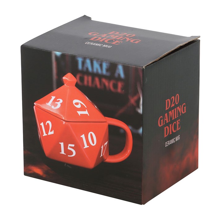 Becher in Form eines D20-Spielwürfels