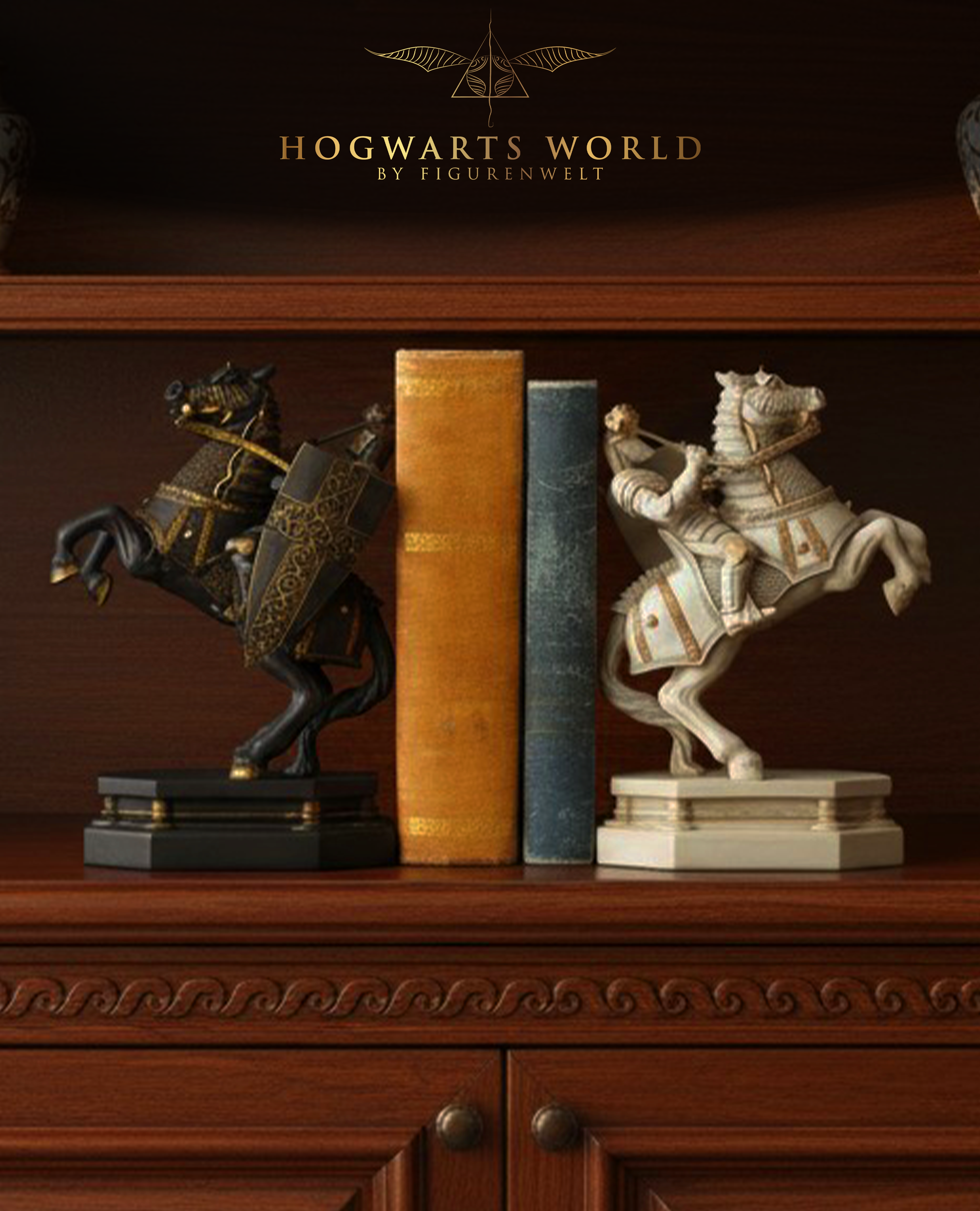 Harry Potter Buchstütze Zauberschach Schwarzer Springer 20 cm