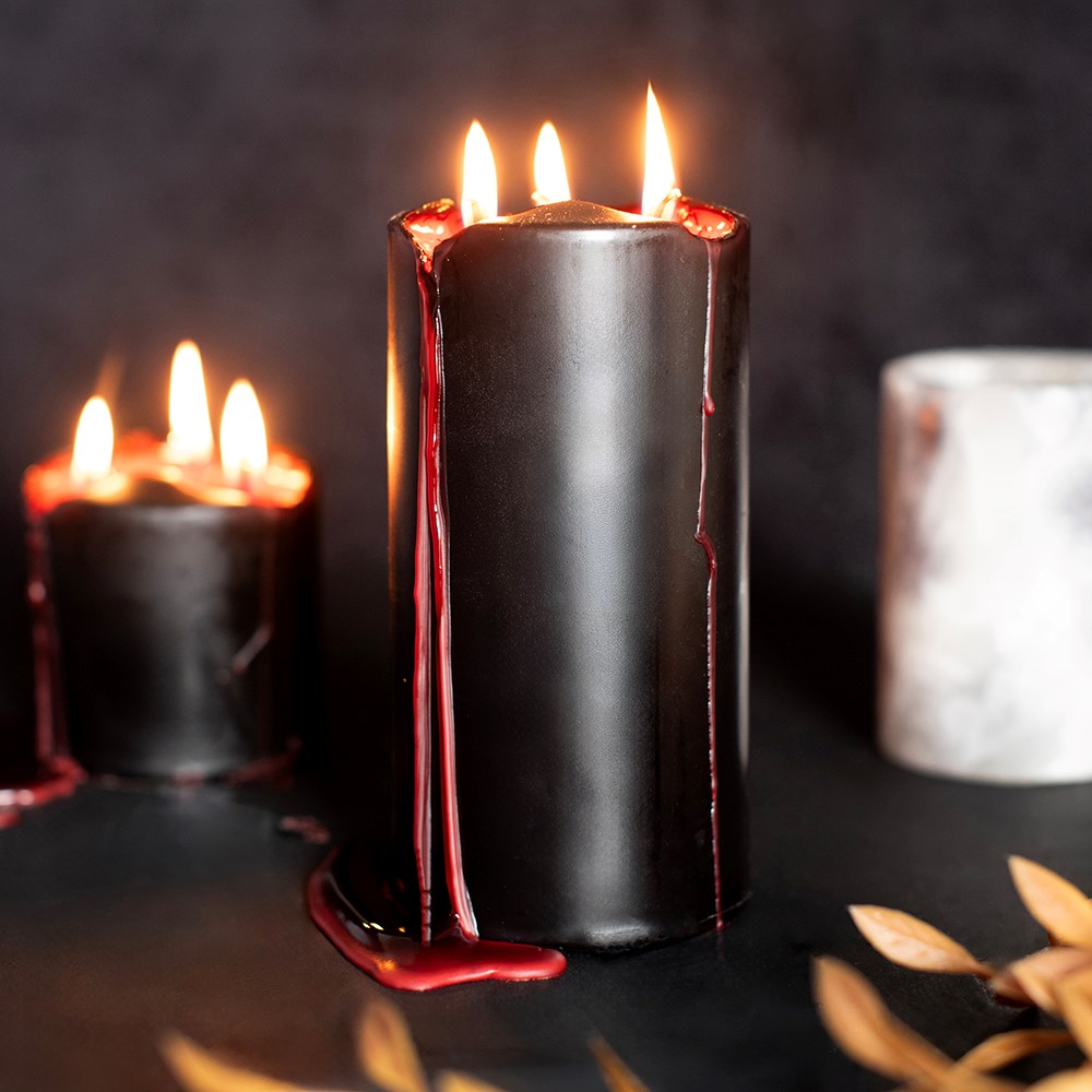 Schwarze Kerze "Vampirträne" | ROTE TRÄNEN 15cm