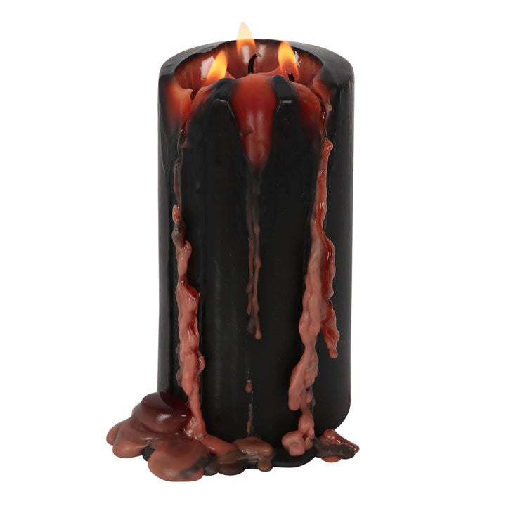 Schwarze Kerze "Vampirträne" | ROTE TRÄNEN 15cm