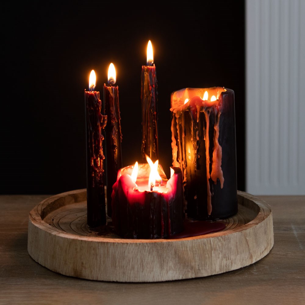 Schwarze Kerze "Vampirträne" | ROTE TRÄNEN 15cm