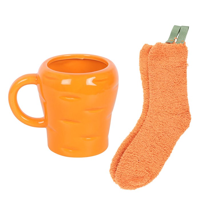Karottenförmiges Becher- und Socken-Set