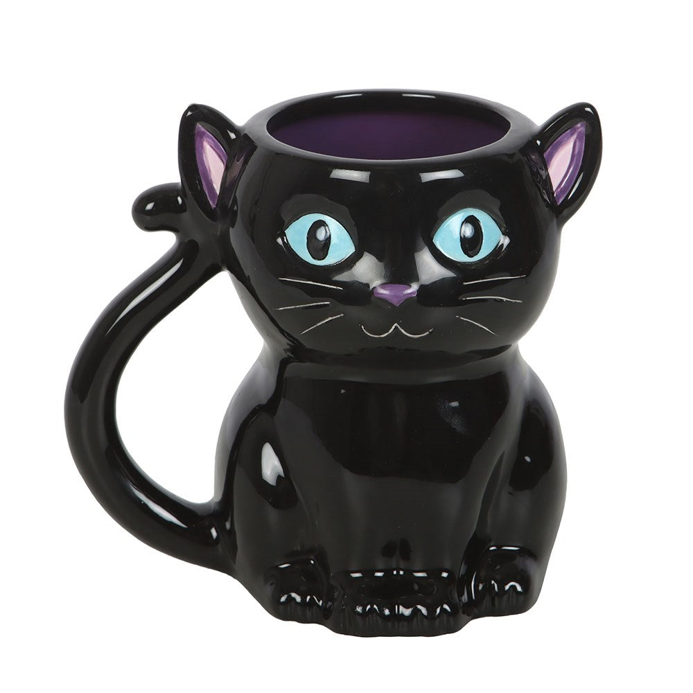 Süße und gruselige schwarze Katzen-Tasse