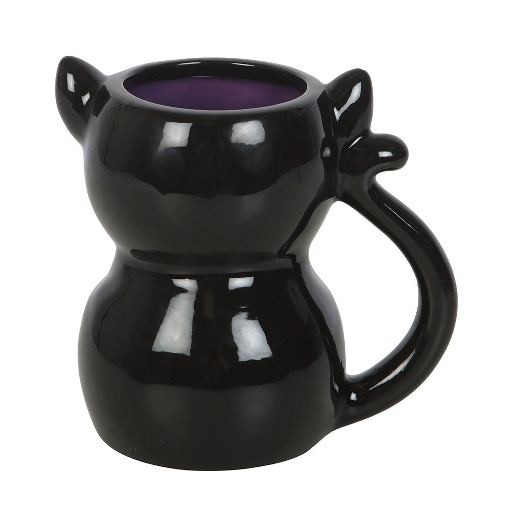 Süße und gruselige schwarze Katzen-Tasse