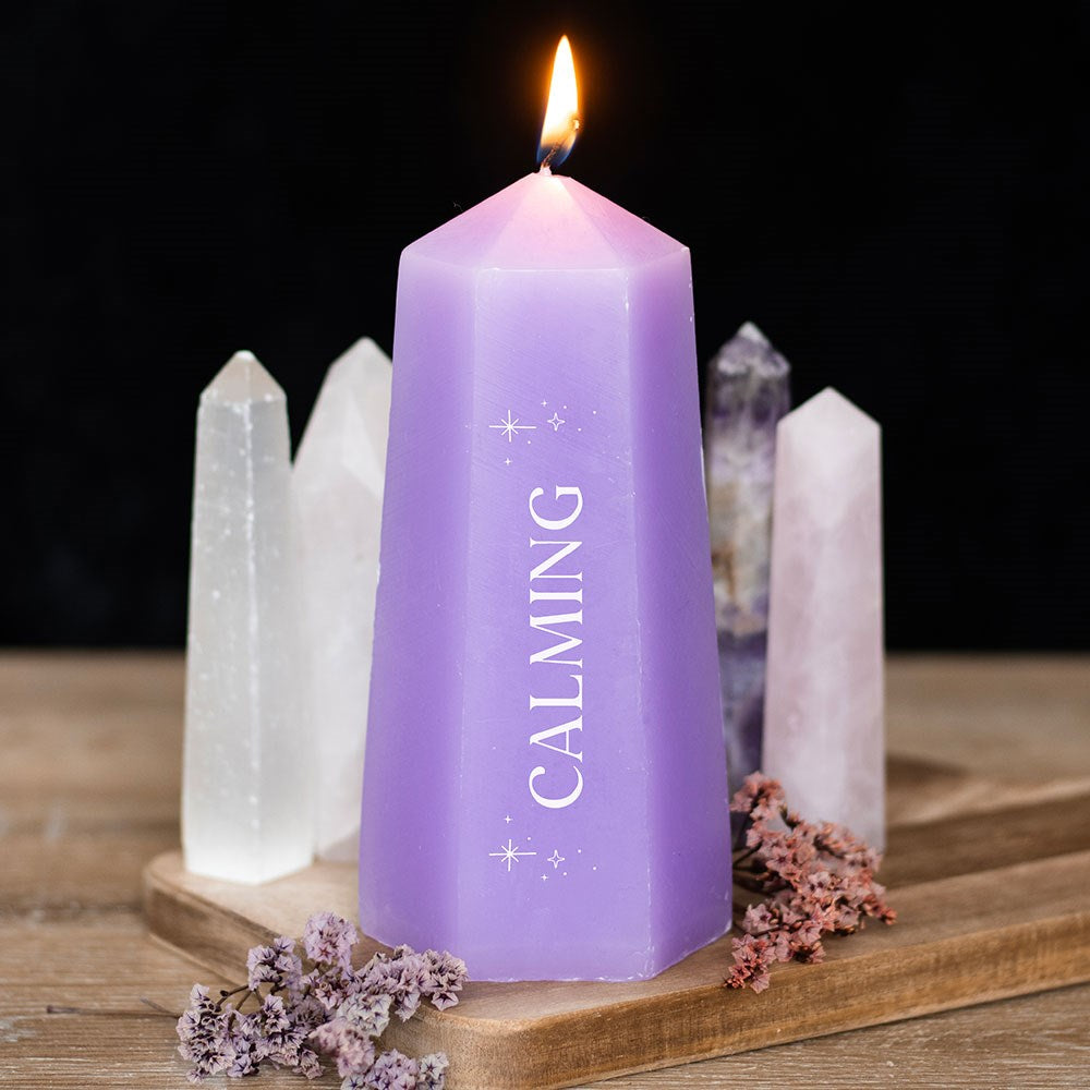 Beruhigende Kristallkerze mit rohem Amethyst