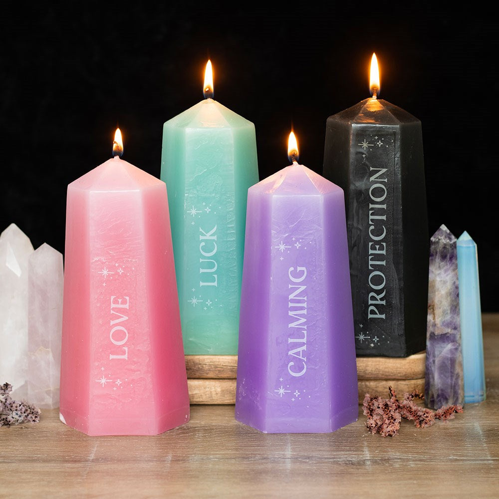 Beruhigende Kristallkerze mit rohem Amethyst