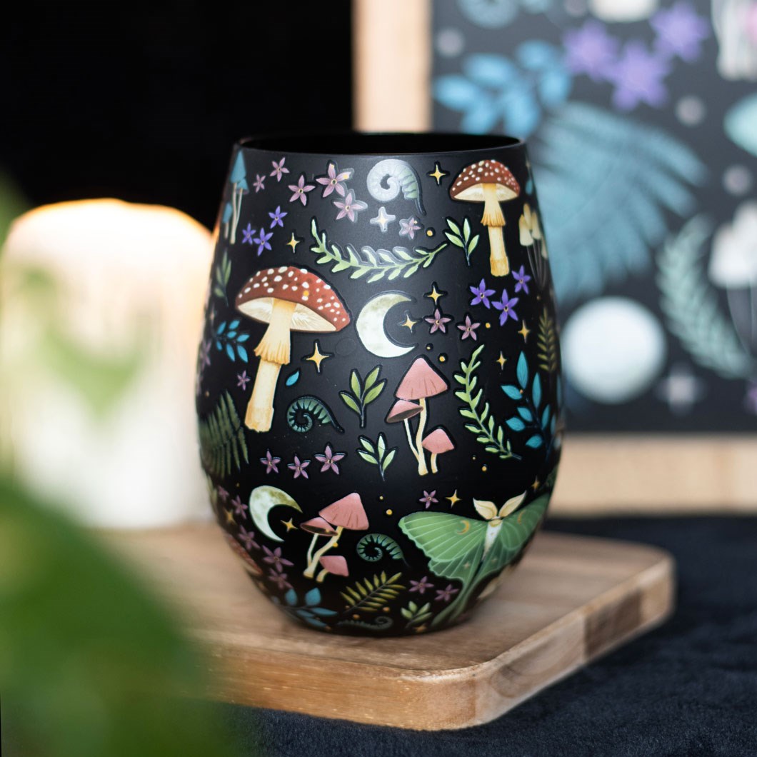 Stielloses Glas im "Dark Forest" Design