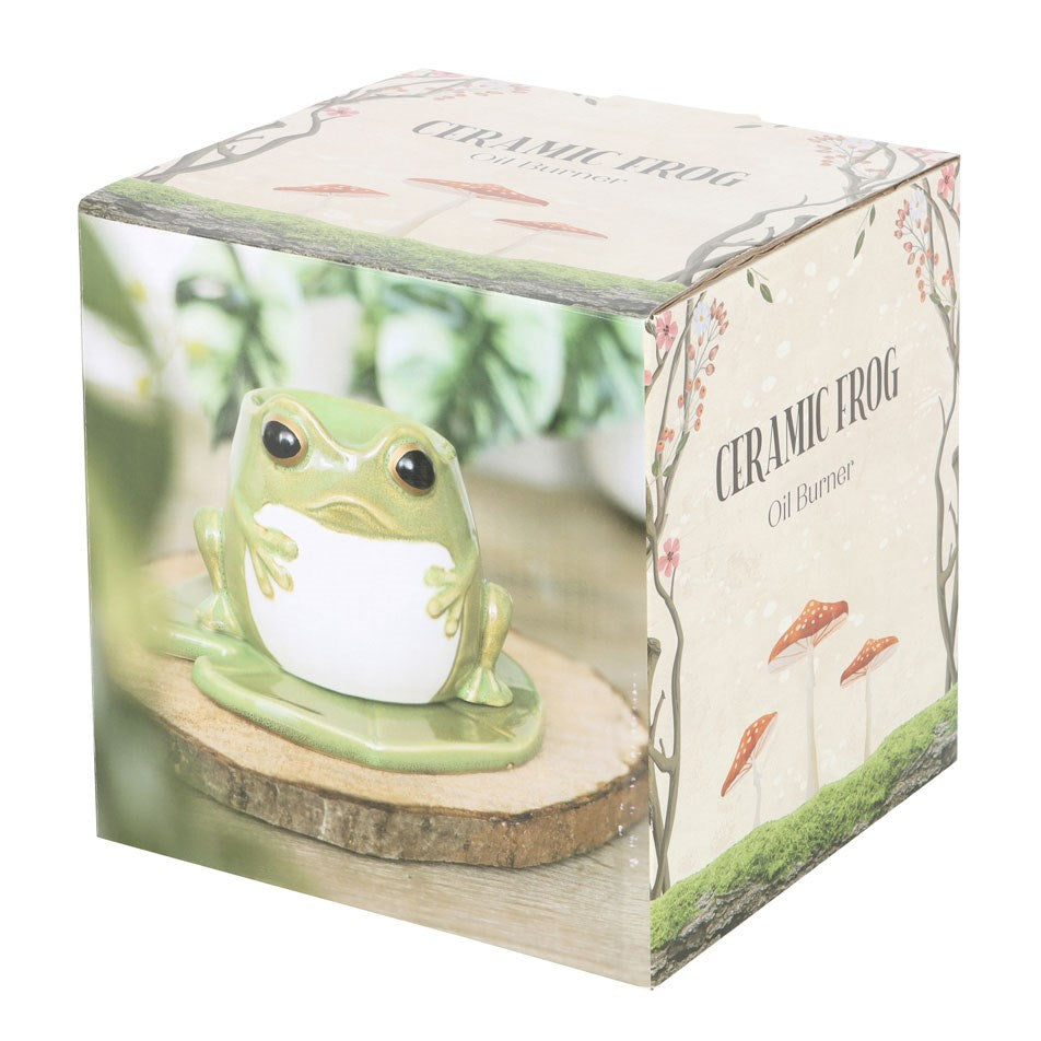 Ölbrenner in Froschform auf einem Seerosenblatt