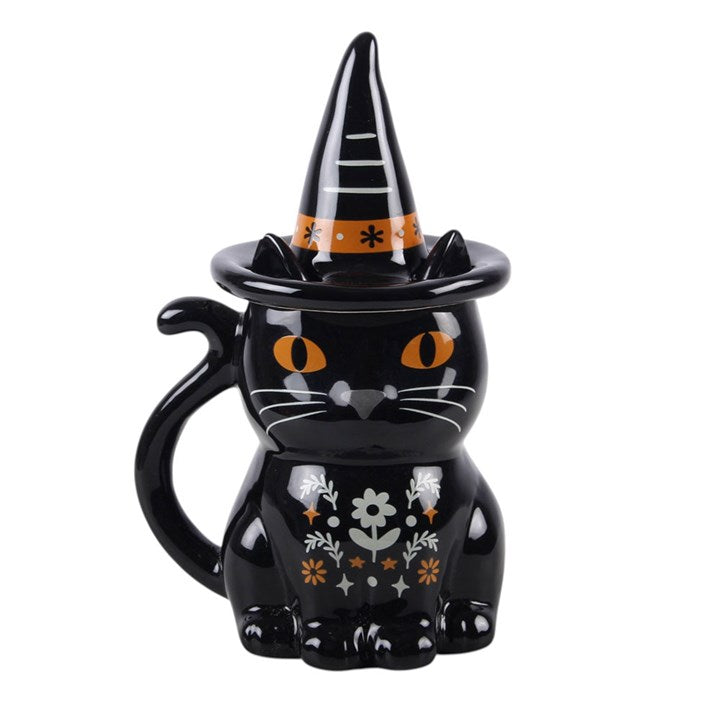Frightful Folk – Becher mit Deckel „Schwarze Katze“