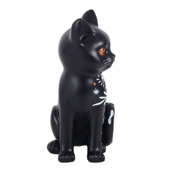 Gruseliges Volkskunst-Ornament „Schwarze Katze“