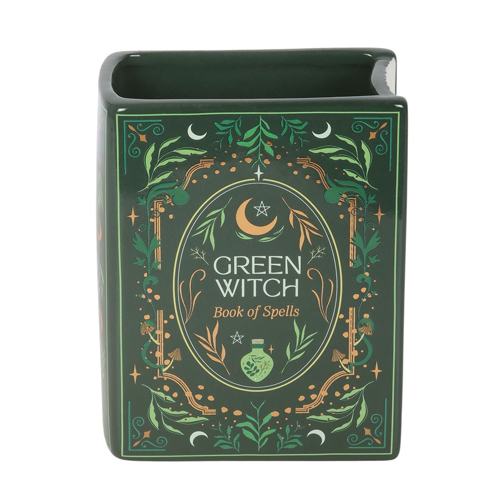 Keramik-Blumenvase "Green Witch" in Buchform