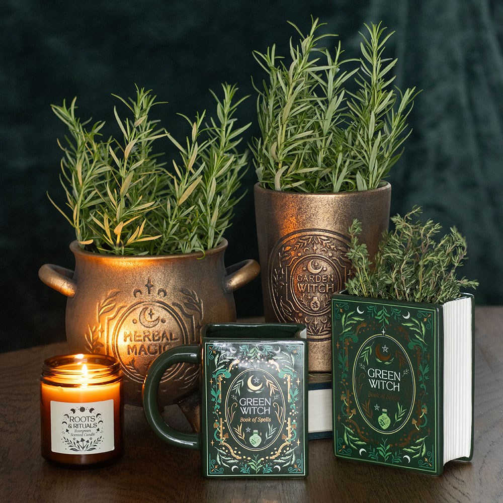 Keramik-Blumenvase "Green Witch" in Buchform