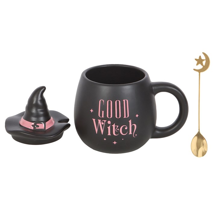 „Good Witch“-Becher mit Deckel und Löffel