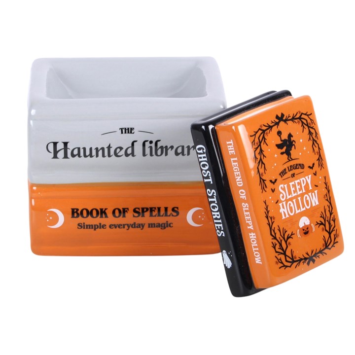 Ölbrenner und Wachserhitzer in Form eines Bücherregals aus der „Haunted Library“
