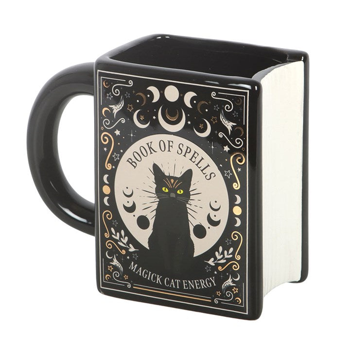 „Black Cat Magick: Buch der Zaubersprüche“ – Tasse in Buchform