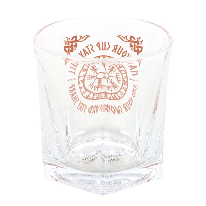 Viking Compass Lowball-Trinkglas mit Untersetzer