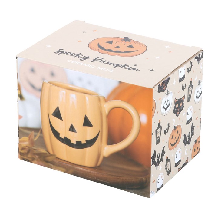 Tasse in Form eines Jack-o'-Lantern-Kürbisses