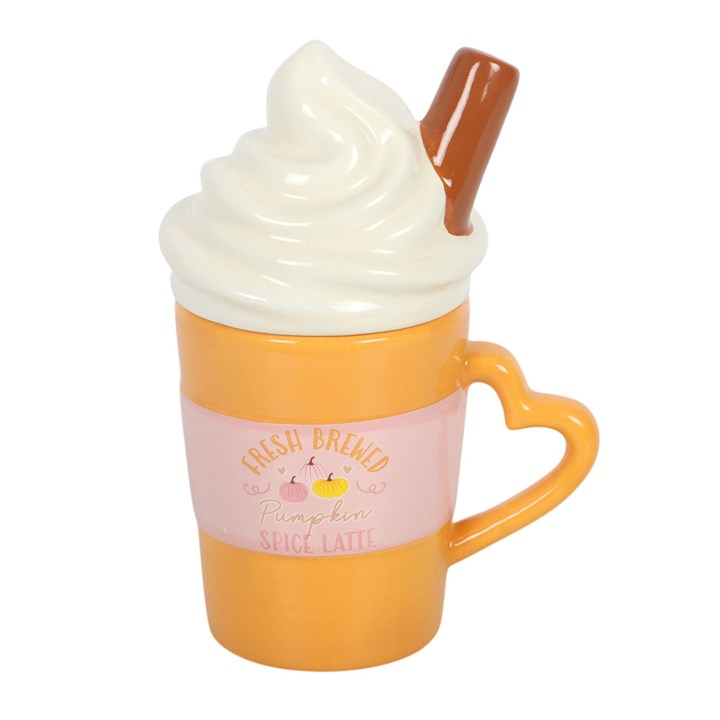 Becher mit Deckel für frisch gebrühten Pumpkin Spice Latte