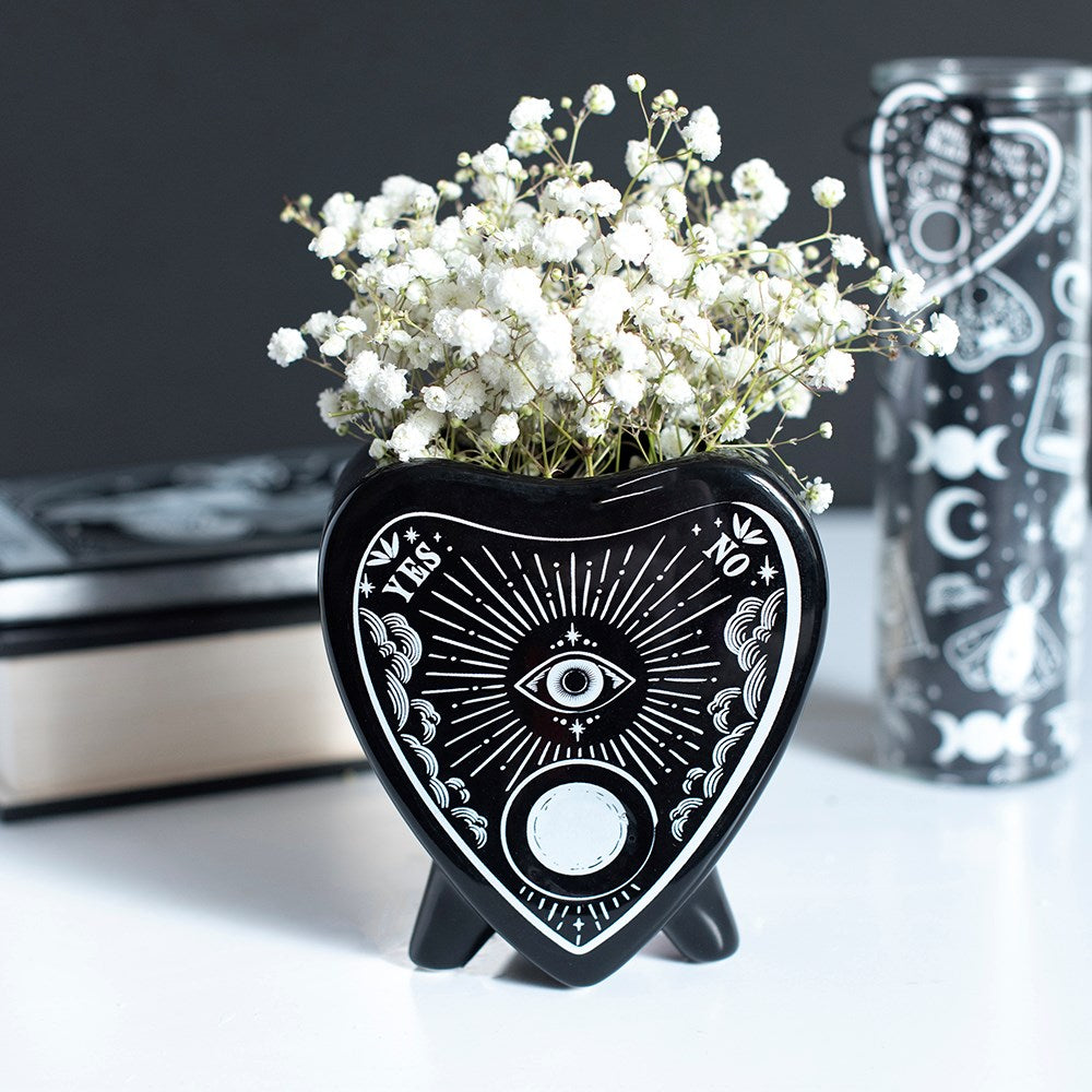 Schwarze Planchette-Blumenvase