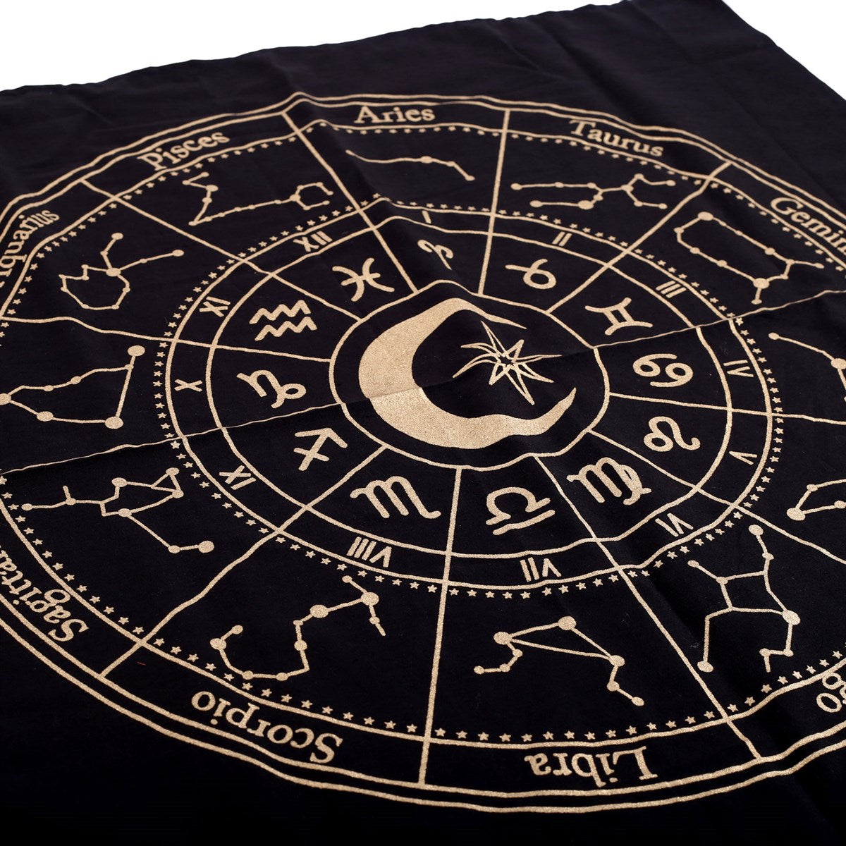 72 cm schwarzes Astrologie-Rad-Altartuch