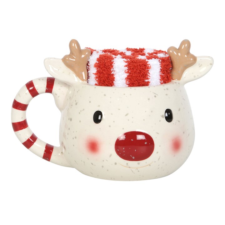 Rudolph-Rentier-Set aus Tasse und Socken