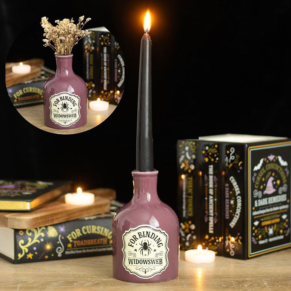 Widowsweb-Vase und Kerzenhalter in Form einer Zauberflasche
