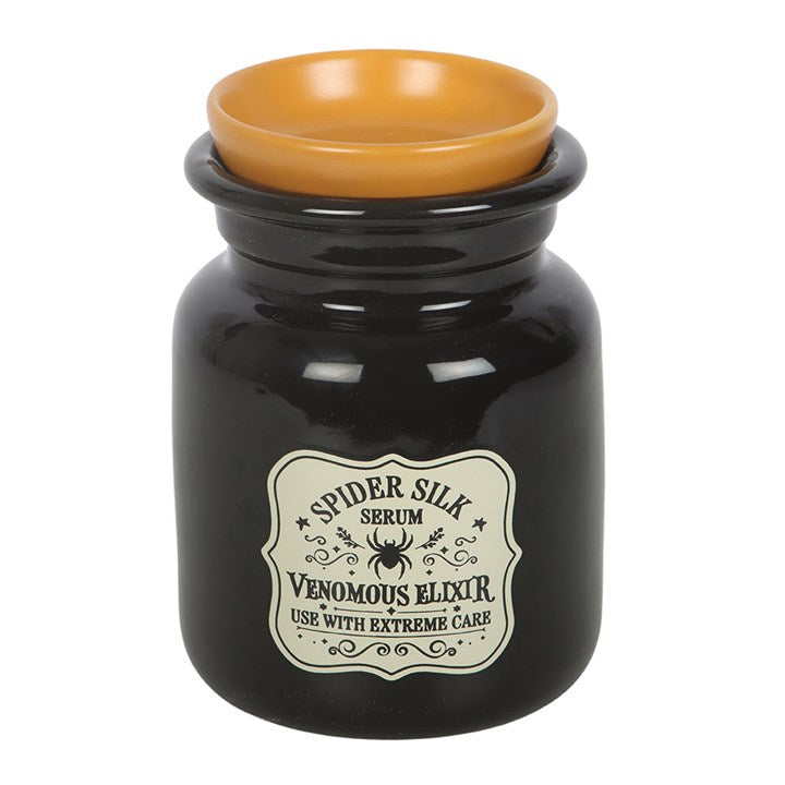 Ölbrenner und Wachswärmer in Form einer Fläschchenflasche mit Spinnenseidenserum
